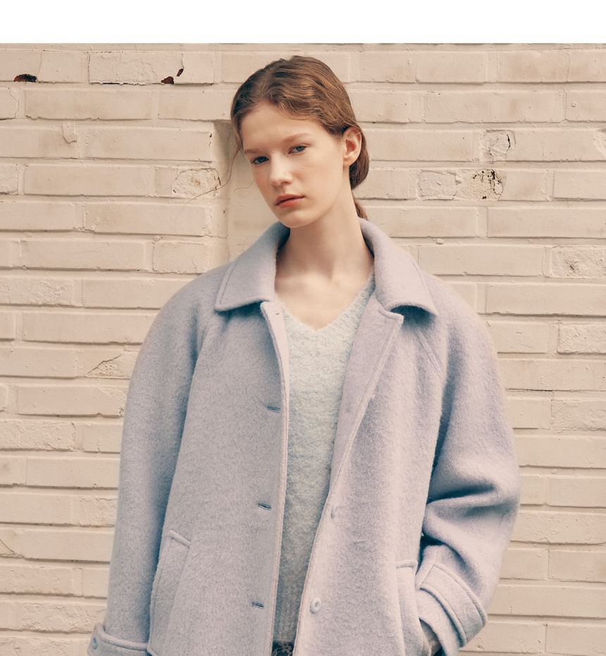 Woolen Mac Coat with Sash (Gray)