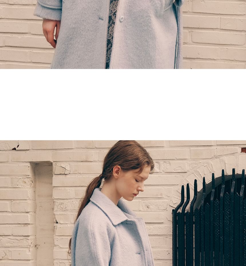 Woolen Mac Coat with Sash (Gray)