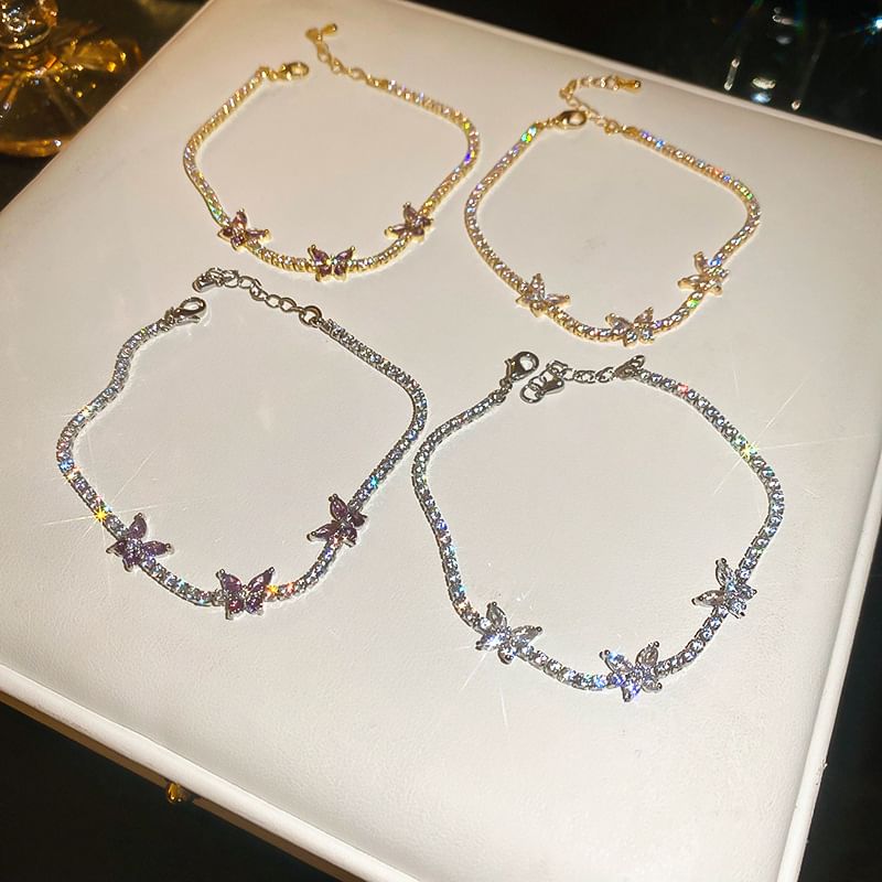 Rhinestone Bracelet Butterfly