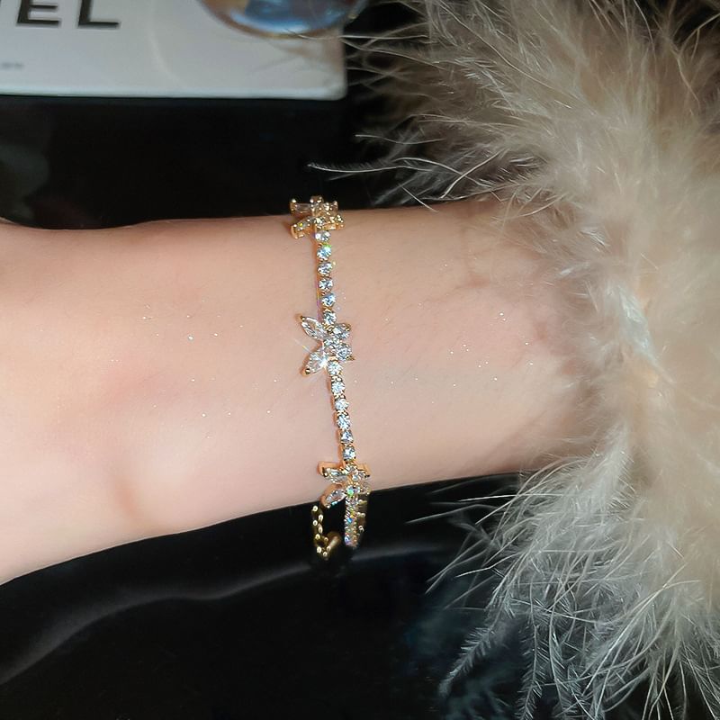 Rhinestone Bracelet Butterfly