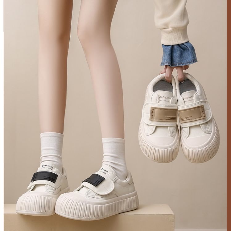 Platform Hook-And-Loop Sneakers