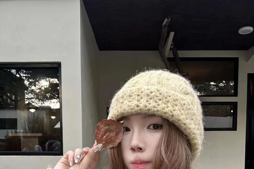 Knit Cable Plain Beanie