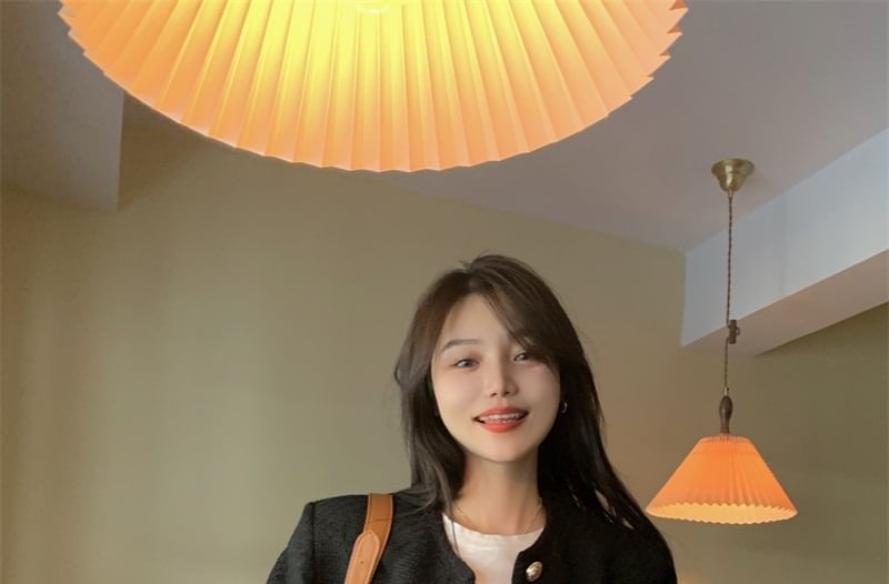 Crew-Neck Tweed Jacket