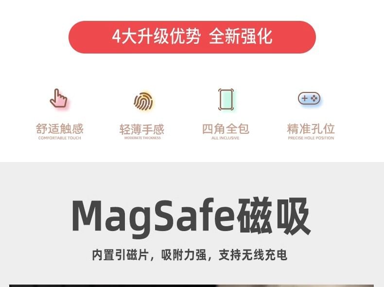 Case with MagSafe) Magnetic Phone (Compatible Transparent