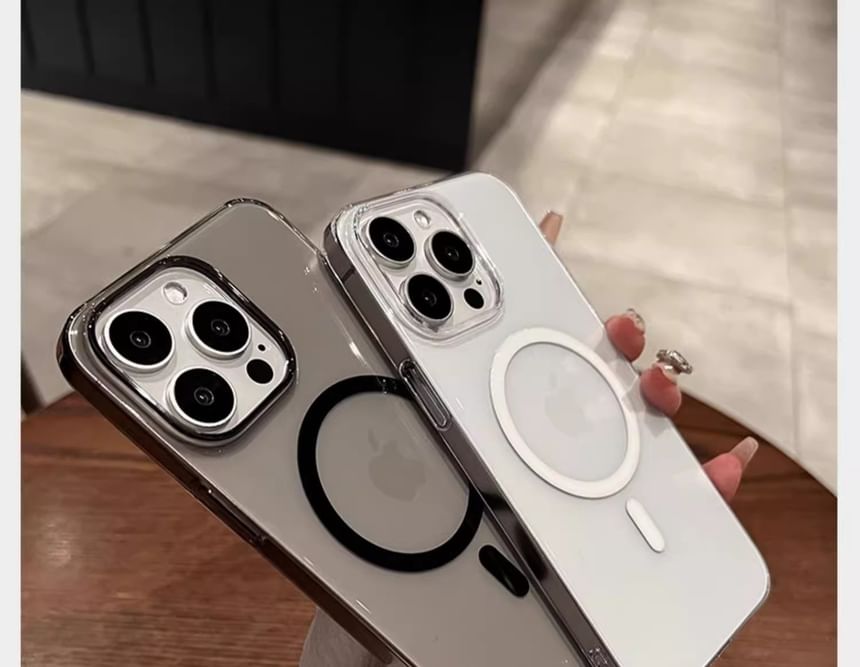 Case with MagSafe) Magnetic Phone (Compatible Transparent