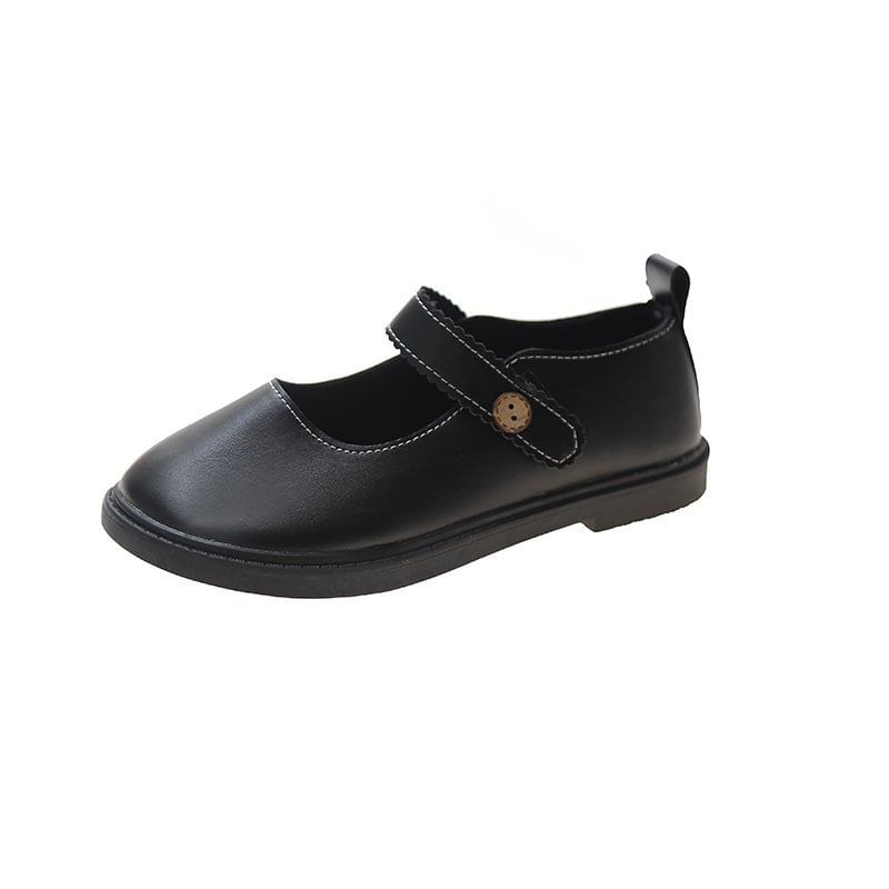 Mary Jane Plain Faux Leather Flats
