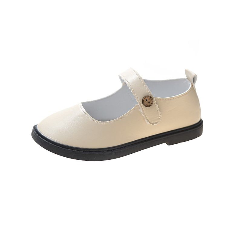 Mary Jane Plain Faux Leather Flats