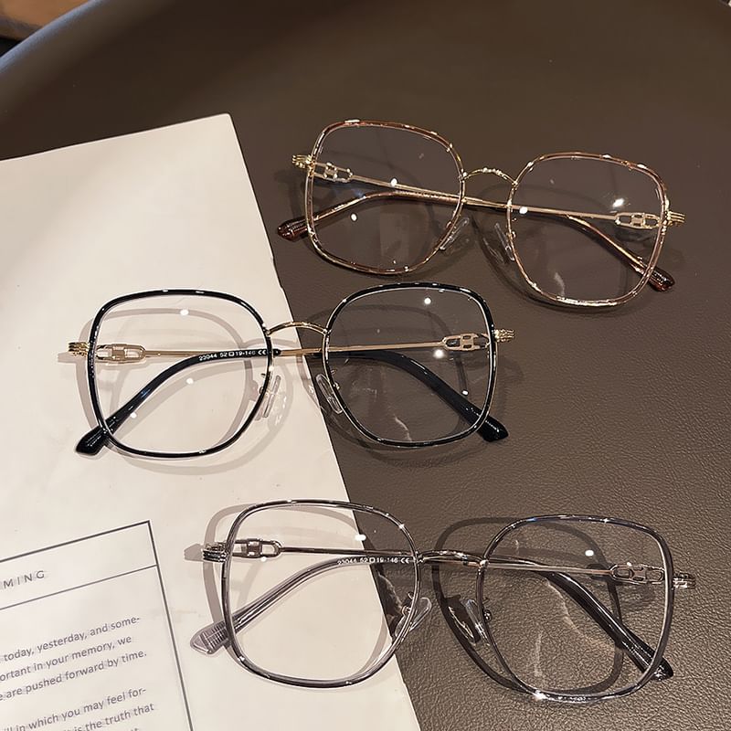 Square Glasses Blocking Metal Blue Light