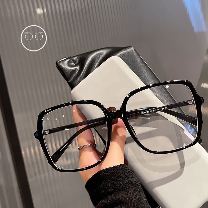Blue Oversized Light Blocking Square Glasses