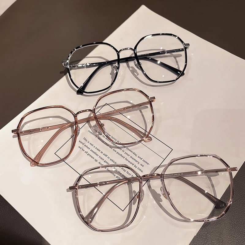 Metal Blocking Blue Light Geometric Glasses