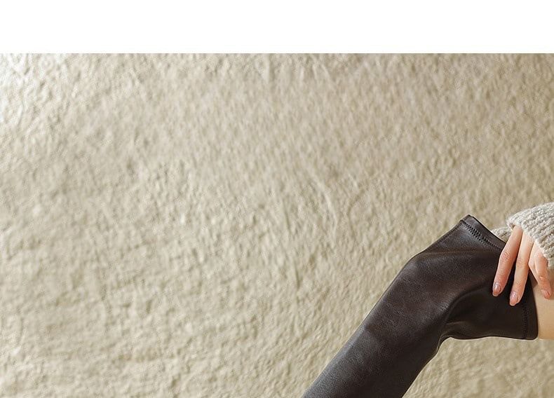 Boots Platform Leather Over-The-Knee Faux