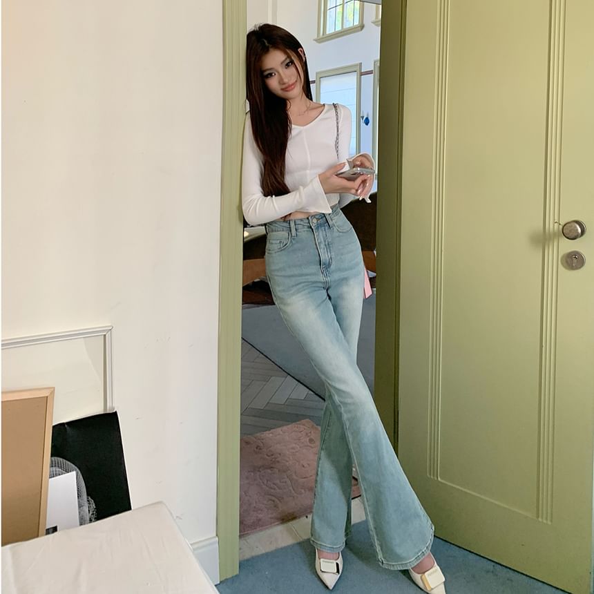 Flared Jeans High Washed Rise