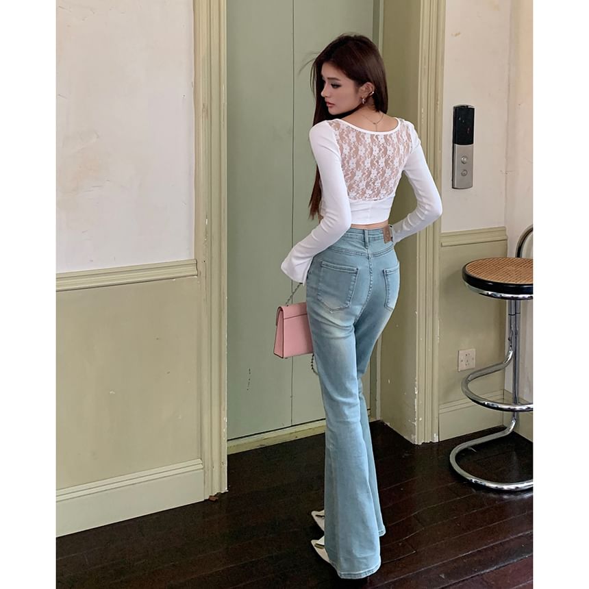 Flared Jeans High Washed Rise
