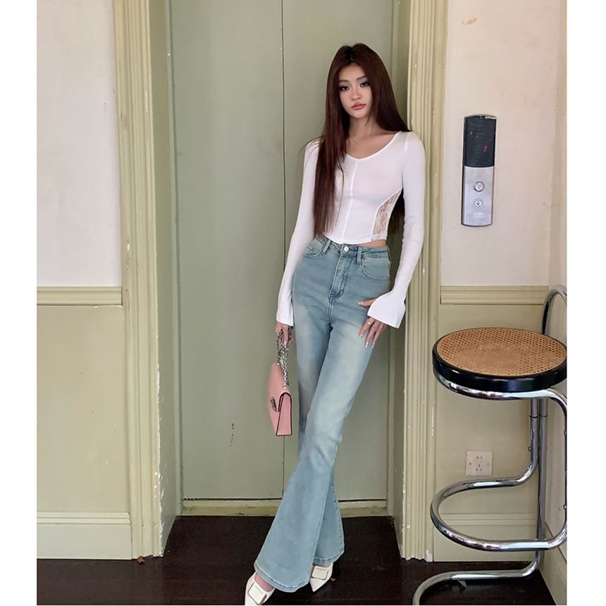 Flared Jeans High Washed Rise