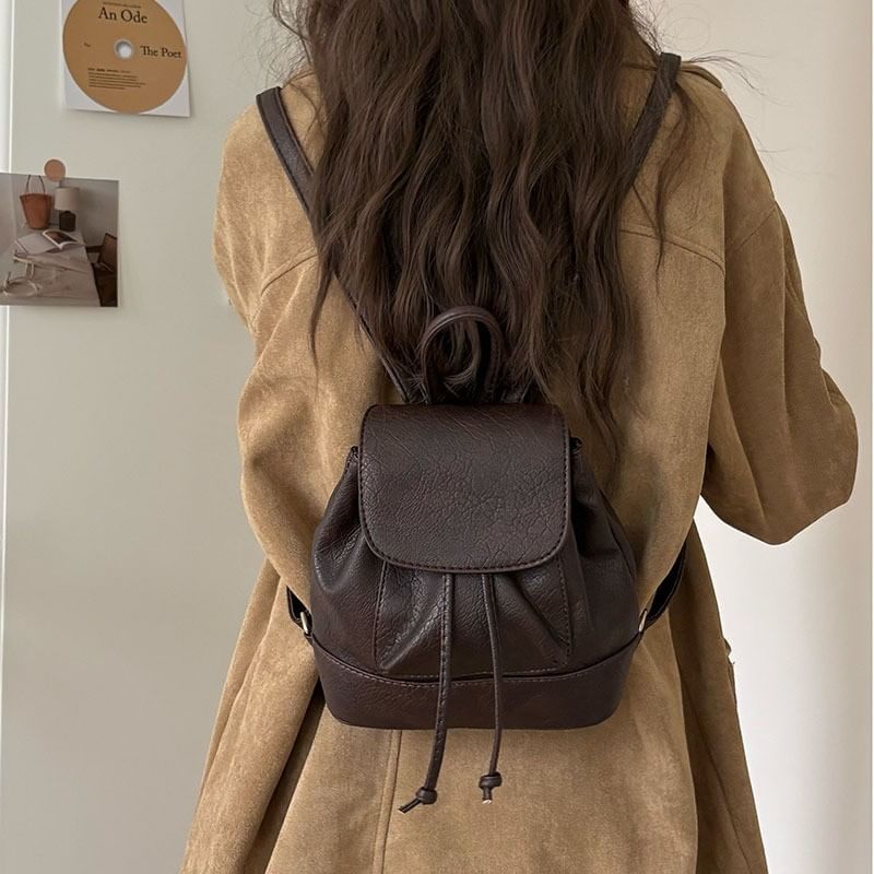Backpack Faux Leather Flap