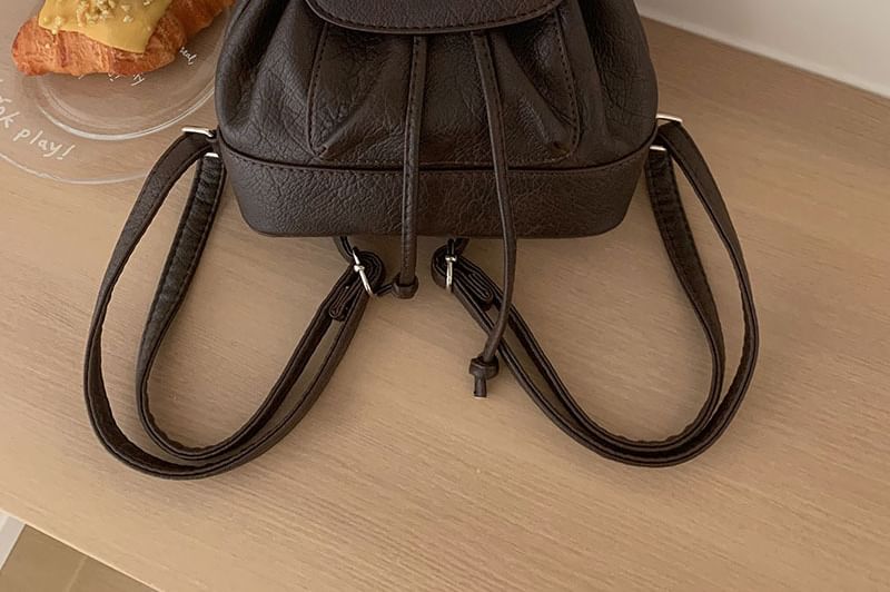 Backpack Faux Leather Flap