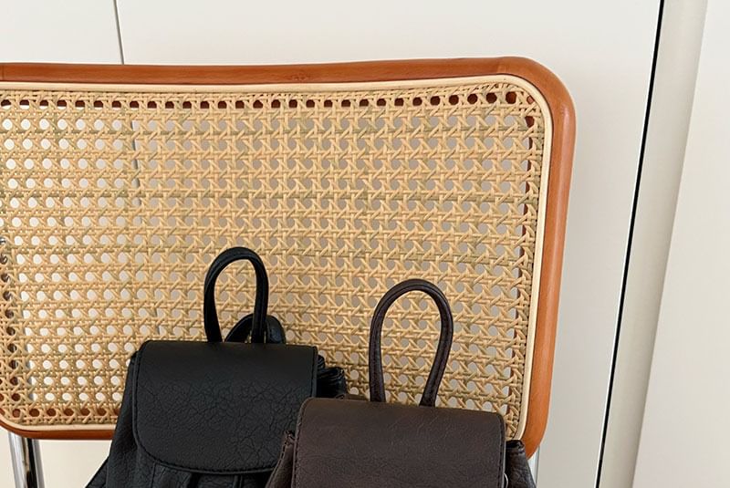 Backpack Faux Leather Flap