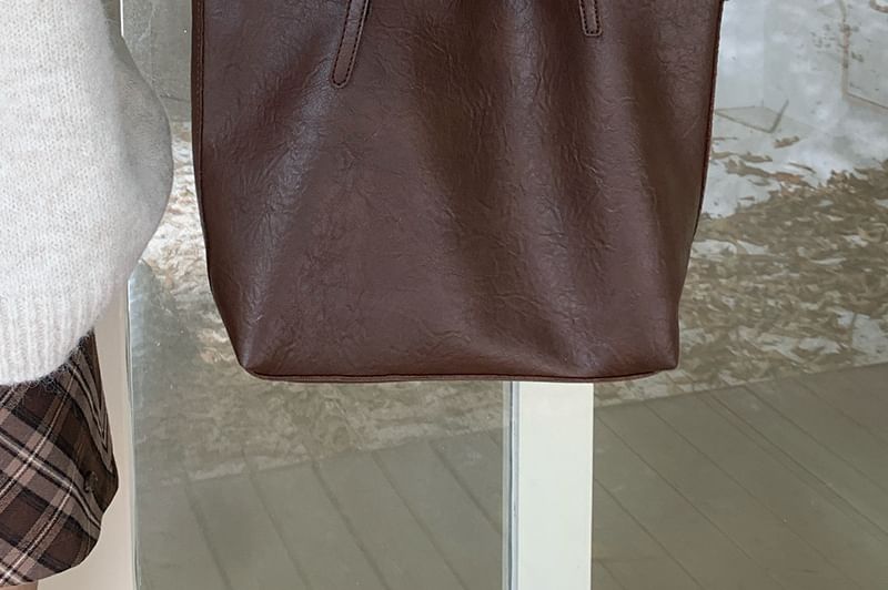 Bag Leather Pouch Faux Tote With