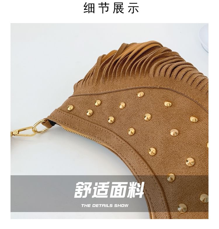 Studded Tassel Crossbody Bag