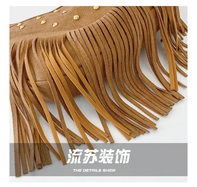 Studded Tassel Crossbody Bag