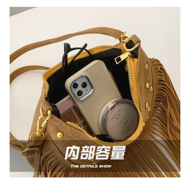 Studded Tassel Crossbody Bag