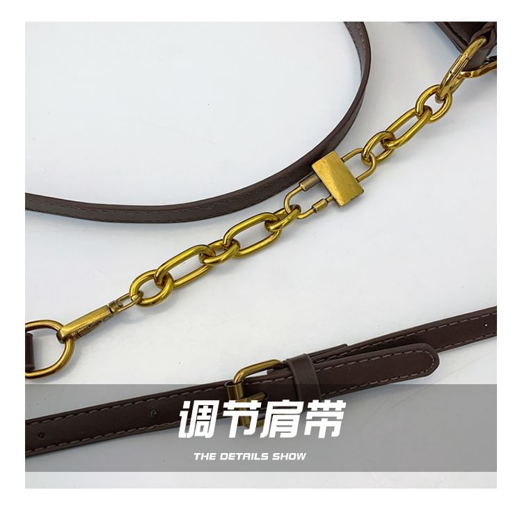 Chain Strap Heart Buckle Crossbody Bag