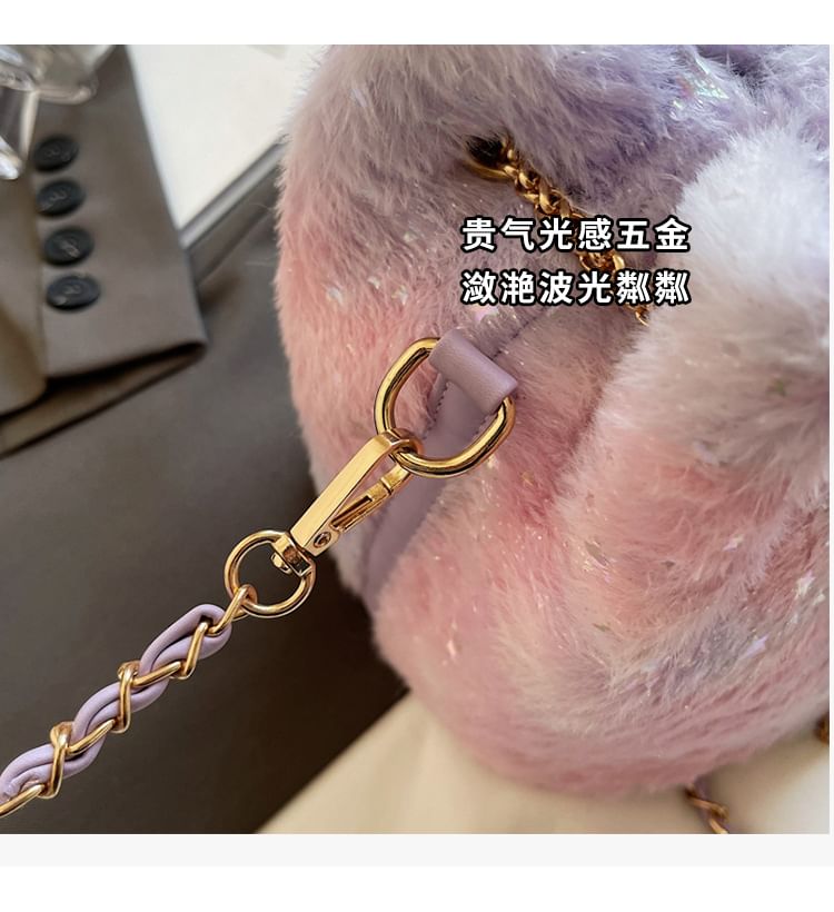 Gradient Star Print Chain Strap Bucket Bag