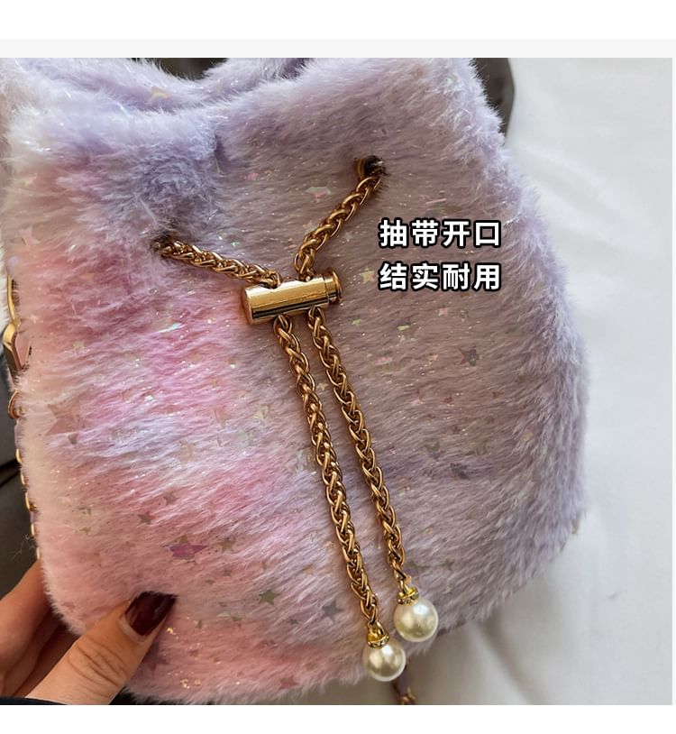 Gradient Star Print Chain Strap Bucket Bag