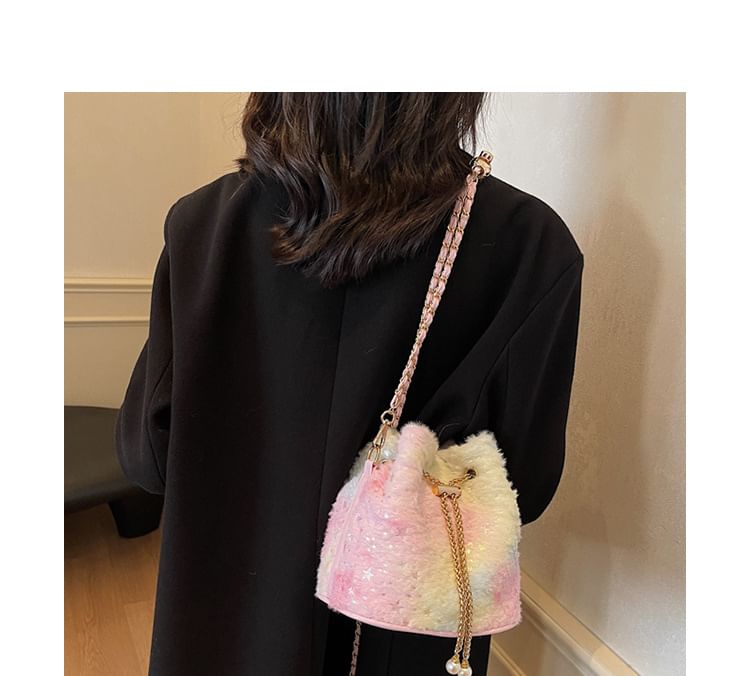 Gradient Star Print Chain Strap Bucket Bag