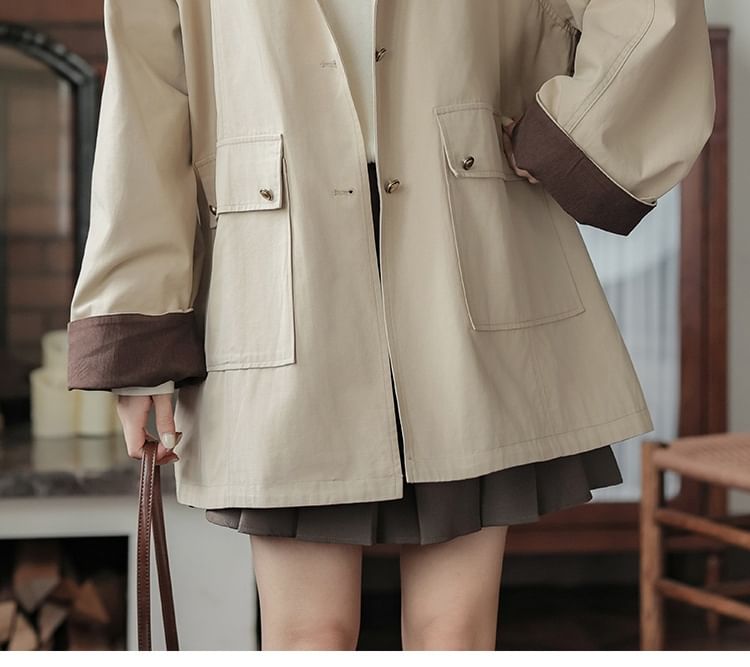 Plain Button-Up Jacket