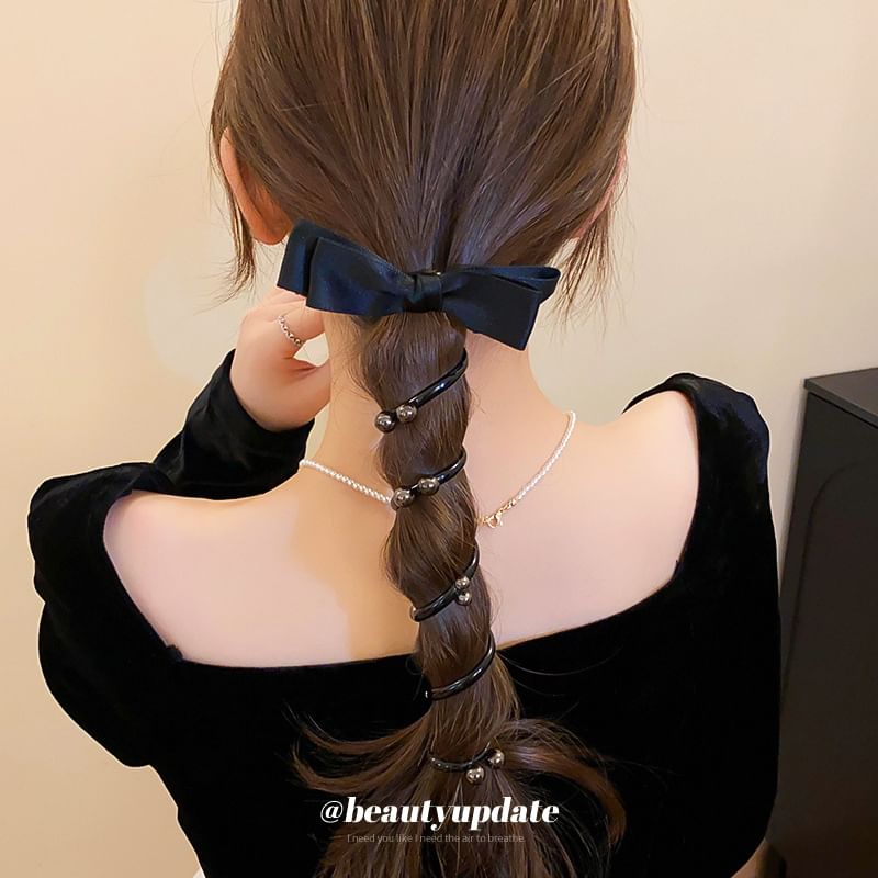 Hair Bow Tie Faux Pearl