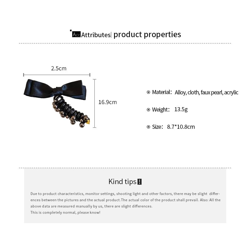 Hair Bow Tie Faux Pearl