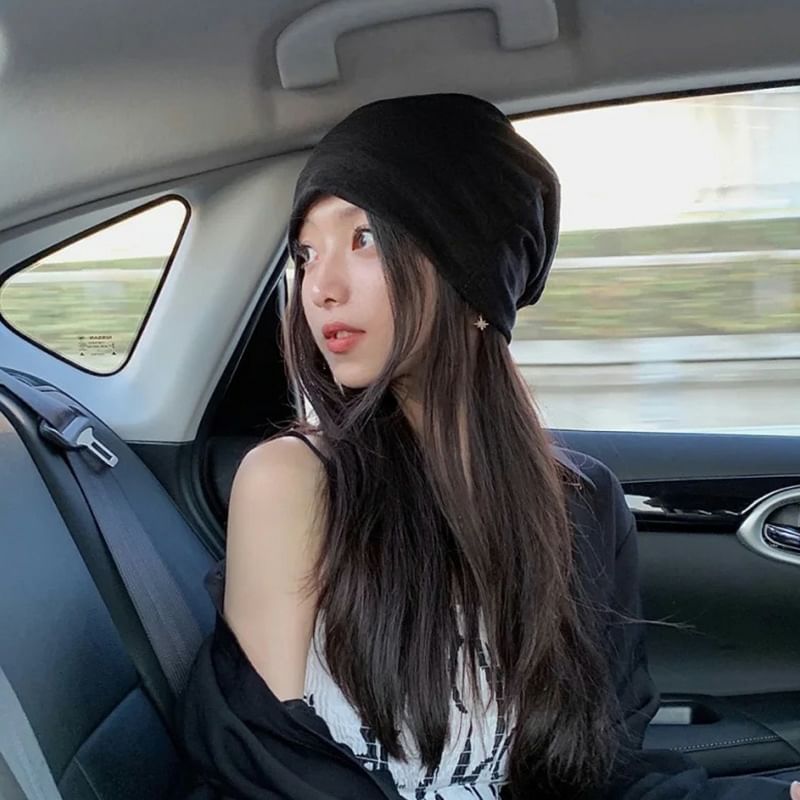 Cuffed / Slouchy Plain Beanie