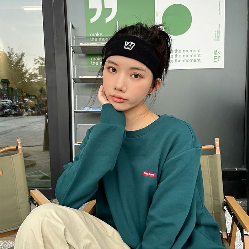 Embroidered Headband Knit Lettering