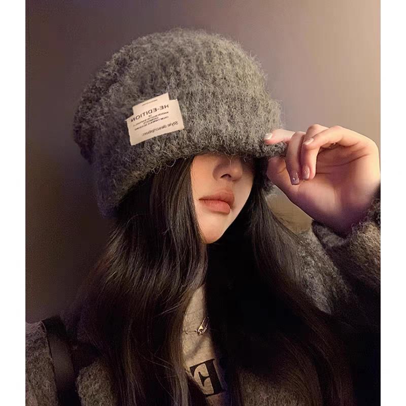 Two Plain Fluffy Tone Beanie /