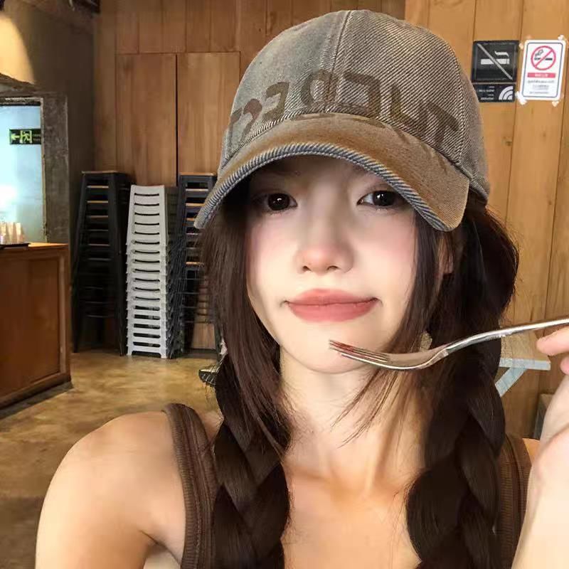 Plain Cap Print Baseball Washed / Lettering