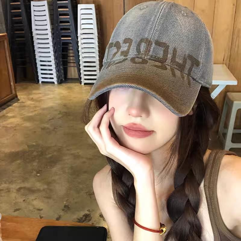 Plain Cap Print Baseball Washed / Lettering