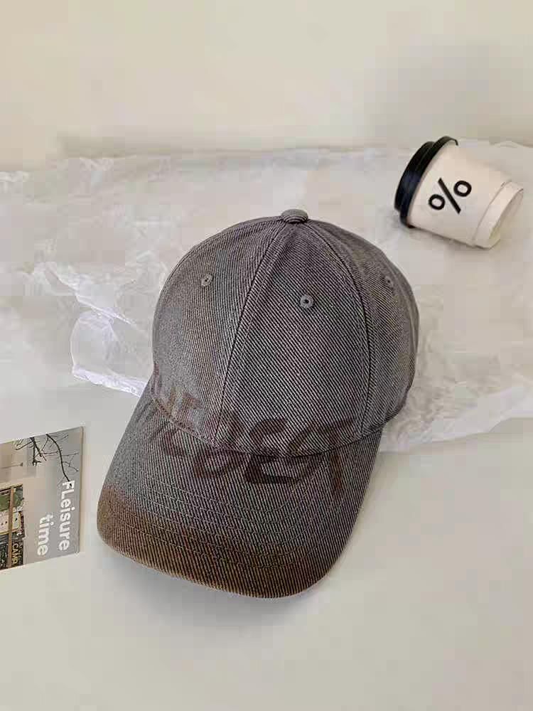 Plain Cap Print Baseball Washed / Lettering