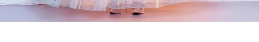 Elbow-Sleeve A-Line Gown Flower Embroidered Sequin Evening Gradient