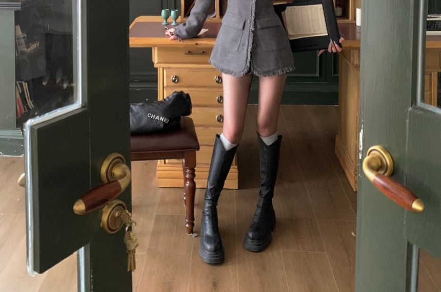 Fray-Trim Slim-Fit Wool Jacket