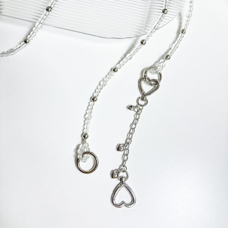 Alloy Faux Heart Lanyard Buckled Phone Crystal
