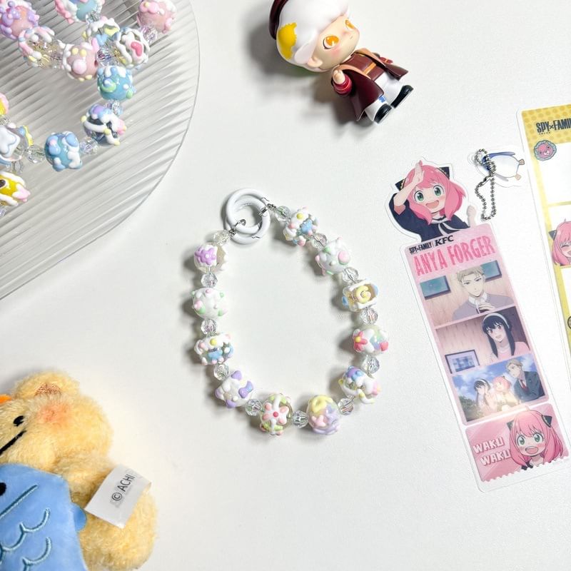 Cartoon Bead Phone Strap