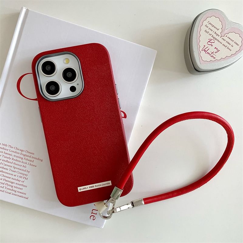 Faux Plain Case Leather Phone