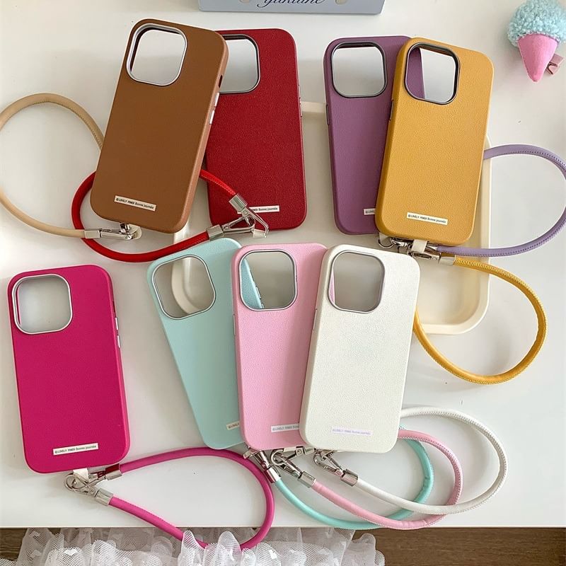 Faux Plain Case Leather Phone