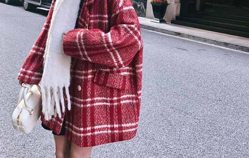 Plaid Oversized Double-Breasted Coat