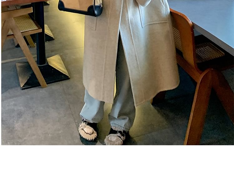 Plain Hooded Toggle Long Coat