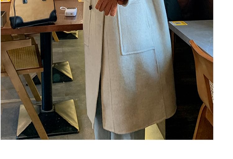 Plain Hooded Toggle Long Coat