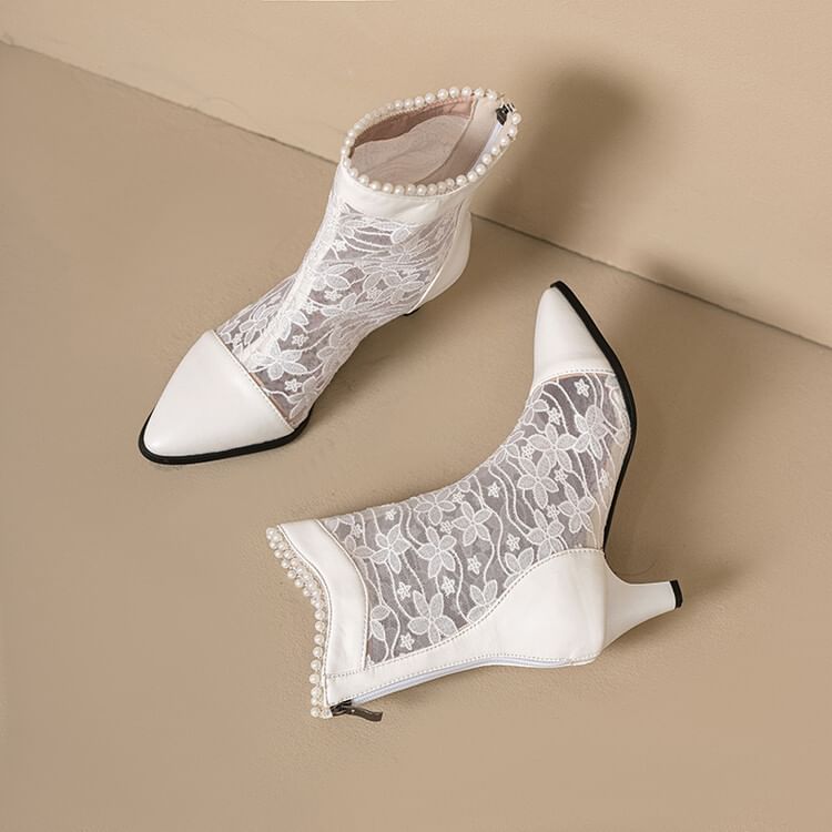 Heel Boots Short Lace Block