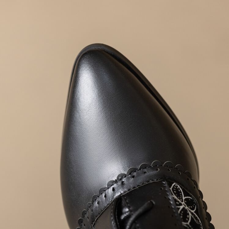 Boots Heel Block Short Lace