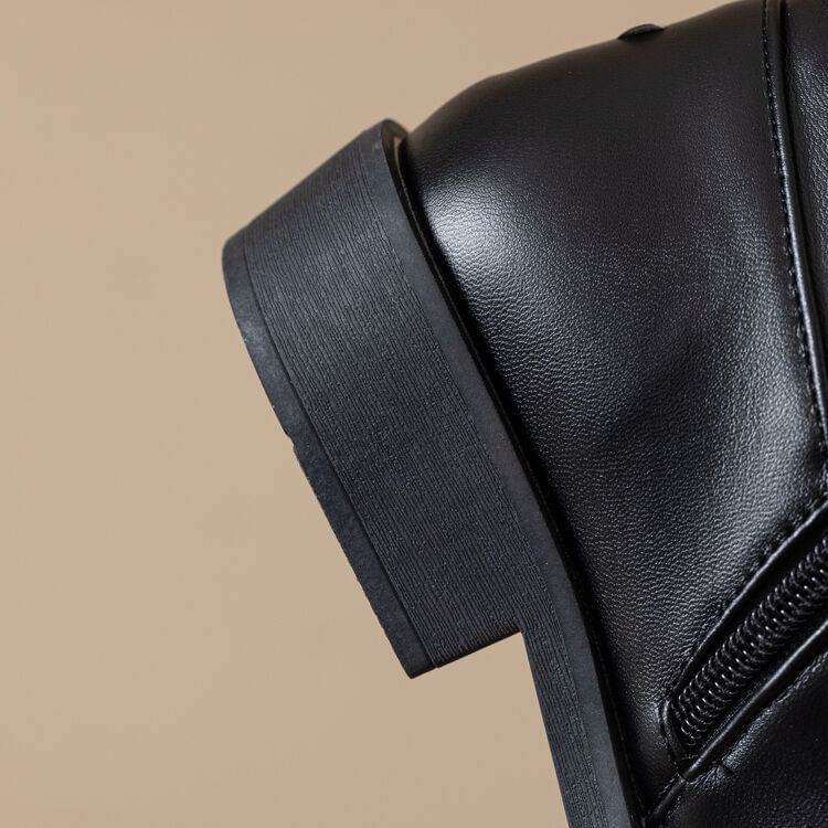 Boots Fur Short Faux Buckled